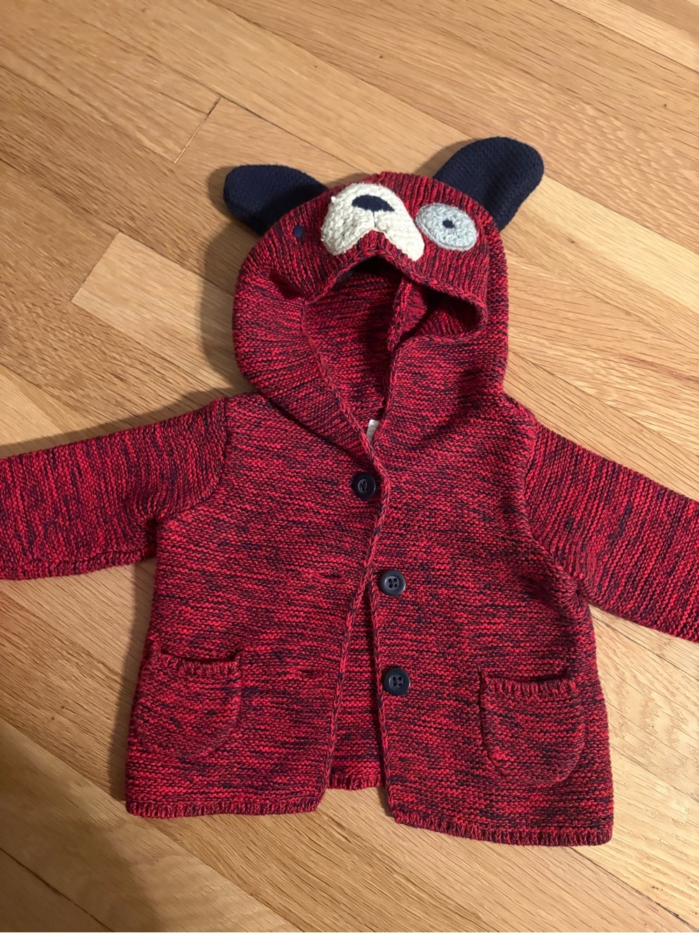 GAP Baby Red and Black Marled Knit Sweater